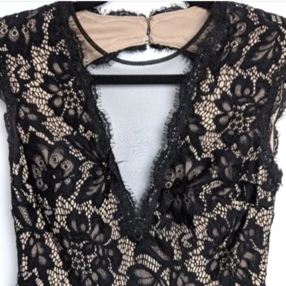 Brand New Betsy and Adam long, black peplum lace gown - Picture 9 of 15